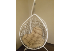 Подвесное кресло Капля коричневое / синяя подушка фото покупателя 2