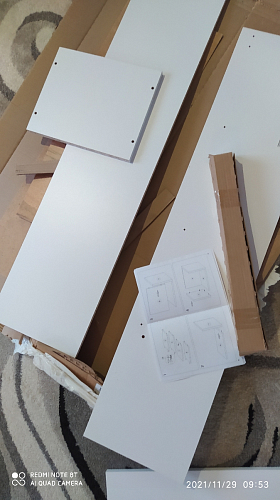 Шкаф навесной Бэль 10.63 белый премиум / дуб золотой craft фото покупателя 2