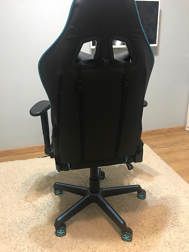 Компьютерное кресло Racer черное / голубое фото покупателя 34