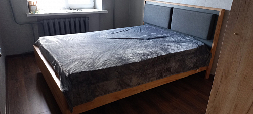 Двуспальная кровать Клауд 160х200 парящая дуб крафт золотой / антрацит фото покупателя 261