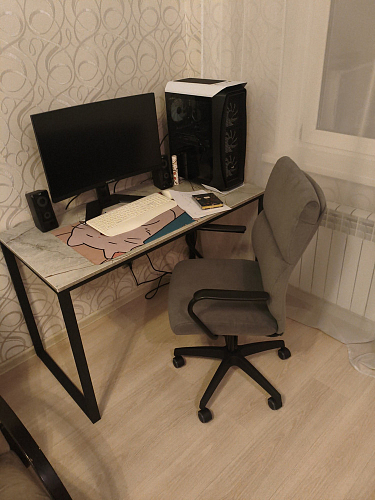 Компьютерное кресло Benefit/Бенефит флок серый 29 фото покупателя 51