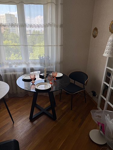 Стеклянный стол Норфолк 100 золото фото покупателя 36