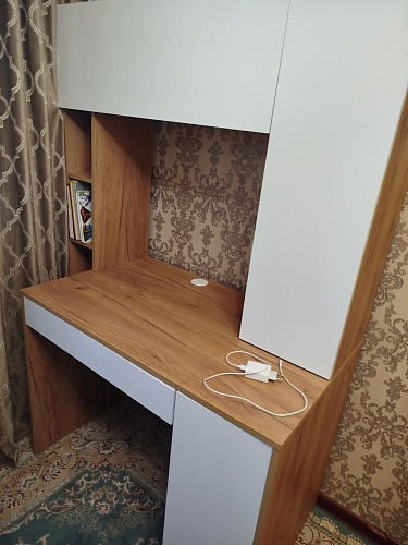 Письменный стол Комфорт 12.71 дуб золотой craft / белая аляска фото покупателя 132