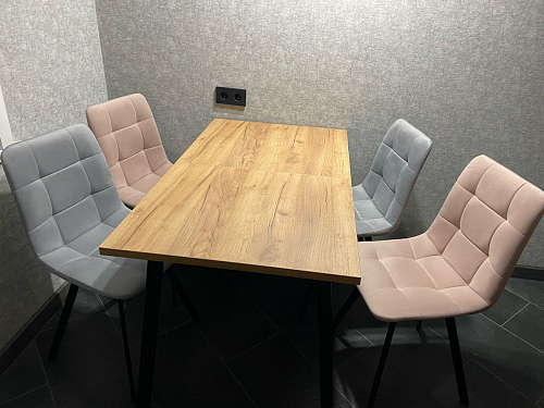 Стул на металлокаркасе Чилли К светло-серый велюр / черный каркас фото покупателя 747