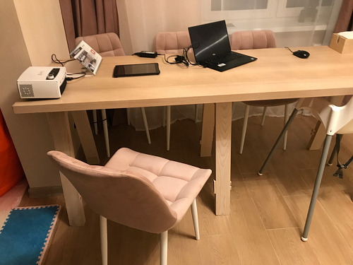 Стул на металлокаркасе Челси бежевый / черный фото покупателя 107