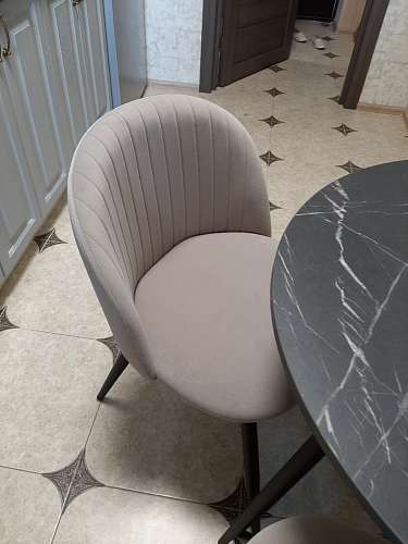 Стул на металлокаркасе Gabi dark beige / black / silver фото покупателя 259