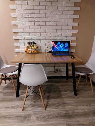 Стол раскладной Колон Лофт 120 32 мм дуб галифакс табако / черный матовый фото покупателя 89