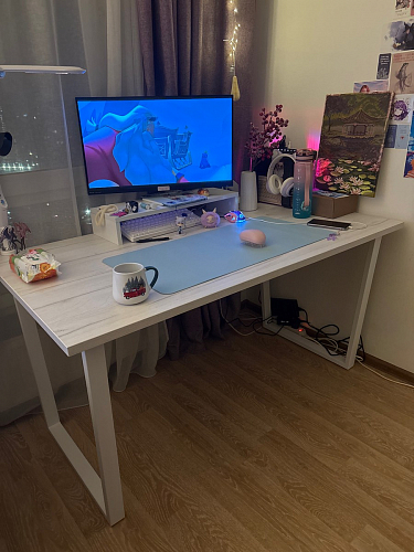 Деревянный стол Лота Лофт 140х80 черный матовый / бетон светлый фото покупателя 717