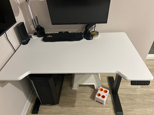 Компьютерный стол Маркос 140х80 голубой / черный фото покупателя 44