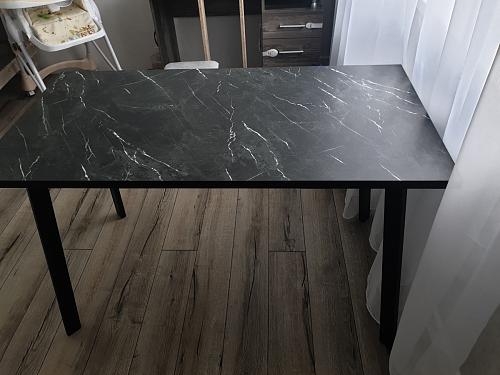 Стол Тринити Лофт 120 32 мм бетон / черный матовый фото покупателя 153