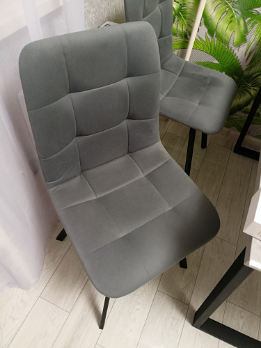 Стул на металлокаркасе Чилли К темно-серый (velutto 32) / черный фото покупателя 234