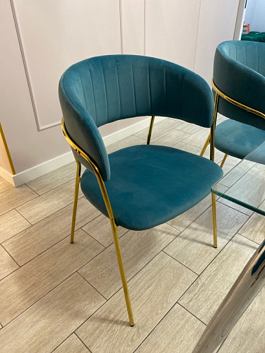 Стул на металлокаркасе Kamelia темно-серый / золотой фото покупателя 28