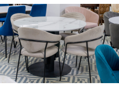 Стеклянный стол Калипсо 110х75 черный мрамор / черный из шоурума 3