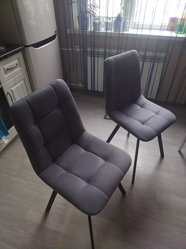 Стул на металлокаркасе Чилли К светло-серый велюр / черный каркас фото покупателя 1044