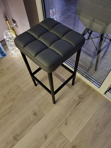 Барный стул Лофт микровелюр катания изумруд / черный матовый фото покупателя 42