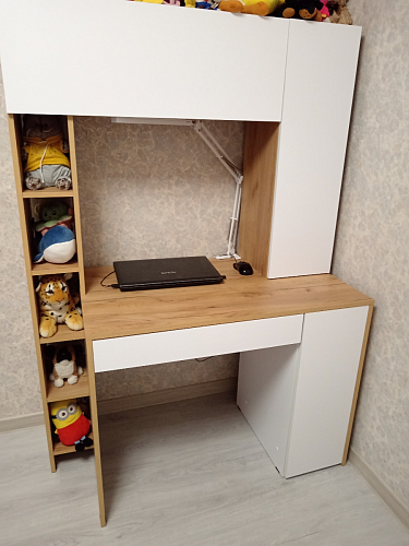 Письменный стол Комфорт 12.71 дуб золотой craft / белая аляска фото покупателя 142