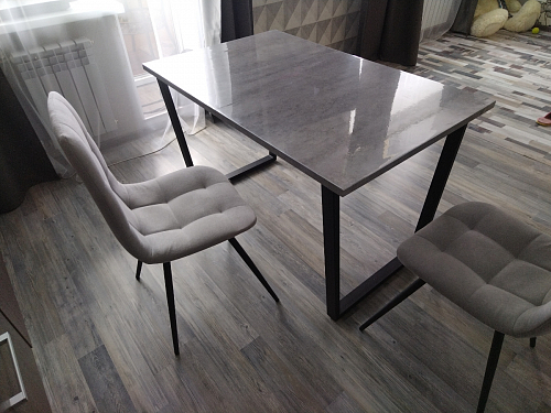 Стол раскладной Лота Лофт 120 25 мм юта / черный матовый фото покупателя 309