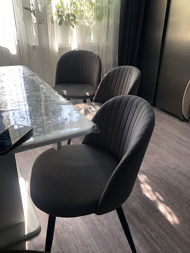 Стул на металлокаркасе Gabi 1 dark gray / black фото покупателя 619