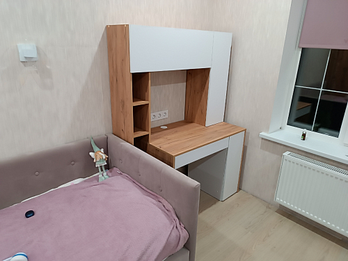 Письменный стол Комфорт 12.71 дуб золотой craft / белая аляска фото покупателя 123