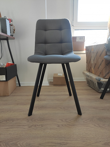 Стул на металлокаркасе Чилли темно-серый / черный каркас фото покупателя 159