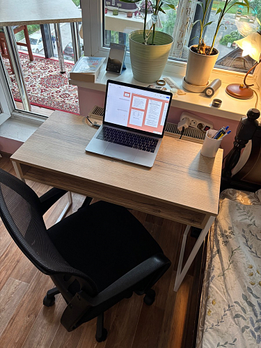 Письменный стол Лео Лофт бетон / черный матовый фото покупателя 28