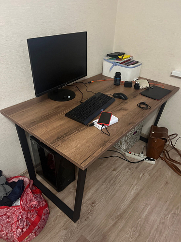 Деревянный стол Лота Лофт 140х80 белый матовый / бетон светлый фото покупателя 720