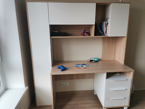 Компьютерный стол Комфорт 12.95 N дуб сонома / сатин фото покупателя 22