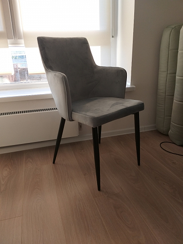 Стул на металлокаркасе Benza dark blue / black / gold фото покупателя 11