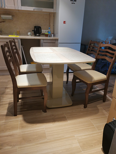 Деревянный стул Амадиу камелия ромб / орех фото покупателя 8