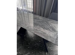 Керамический стол Ливи 140(200)х80х78 белый мрамор / черный фото покупателя 5