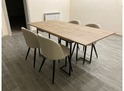 Стул на металлокаркасе Gabi 1 бежевый / черный с серебряными наконечниками фото покупателя 894