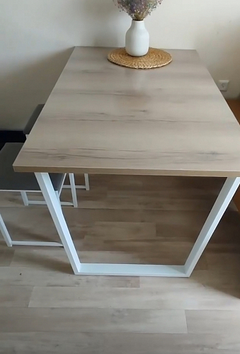 Деревянный стол Лота Лофт 120х75 белый матовый / дуб крафт золотой фото покупателя 958