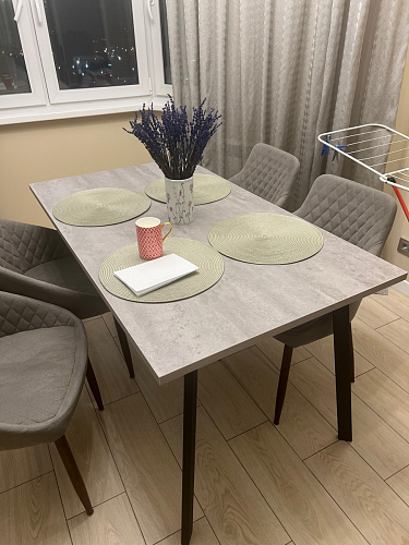 Стол Тринити Лофт 120 32 мм бетон / черный матовый фото покупателя 477