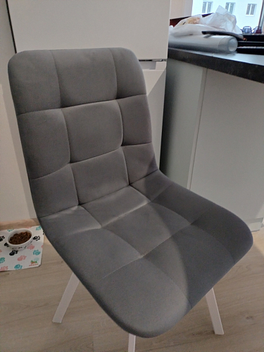 Стул на металлокаркасе Чилли К светло-серый велюр / черный каркас фото покупателя 89