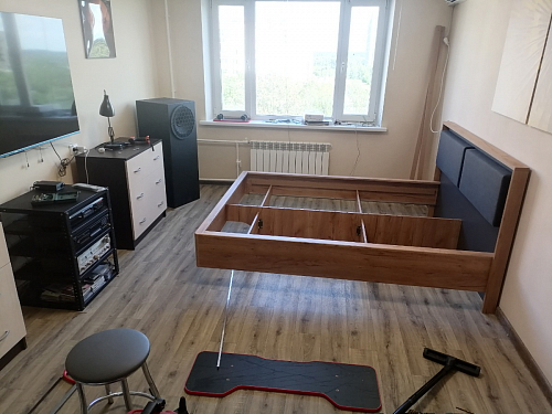 Двуспальная кровать Клауд 160х200 парящая дуб крафт золотой / антрацит фото покупателя 180