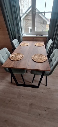 Деревянный стол Лота Лофт 140х80 дуб крафт табачный / черный матовый фото покупателя 766