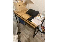 Письменный стол Леон Лофт бетон / черный матовый фото покупателя 5