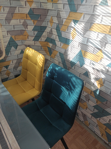 Стул на металлокаркасе Чилли синий / белый фото покупателя 933