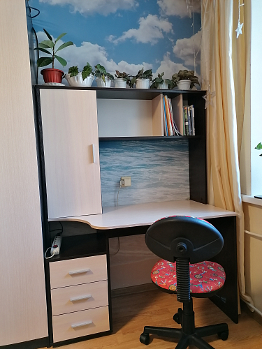 Компьютерный стол КСТ-16 левый дуб сонома / белый фото покупателя 132