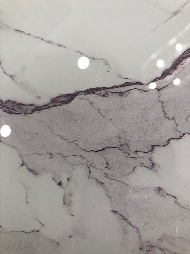 Стеклянный стол Фостер 120(160)х120х76 серый мрамор / черный фото покупателя 84