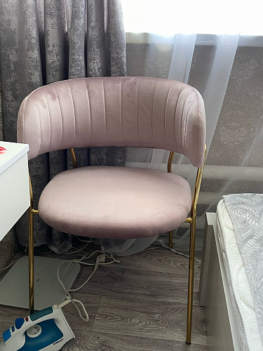 Стул на металлокаркасе Kamelia голубой / голубой / золотой фото покупателя 36