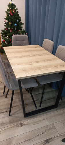 Деревянный стол Лота Лофт 140х80 дуб крафт табачный / черный матовый фото покупателя 190