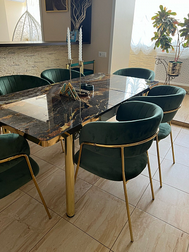 Стул на металлокаркасе Kamelia светло-фиолетовый / золотой фото покупателя 95