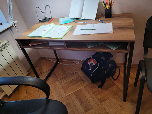 Письменный стол Леон Лофт черный матовый / дуб вотан фото покупателя 142