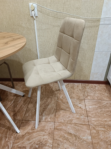 Стул на металлокаркасе Чилли К светло-серый велюр / черный каркас фото покупателя 900