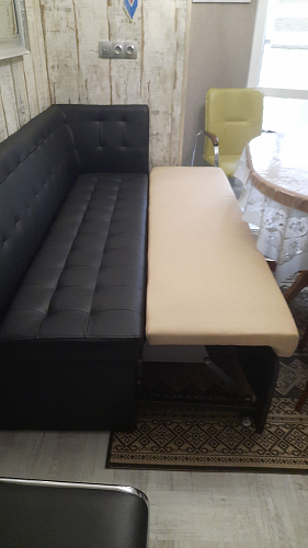 Кухонный диван Бриз правый коричневый велюр фото покупателя 1