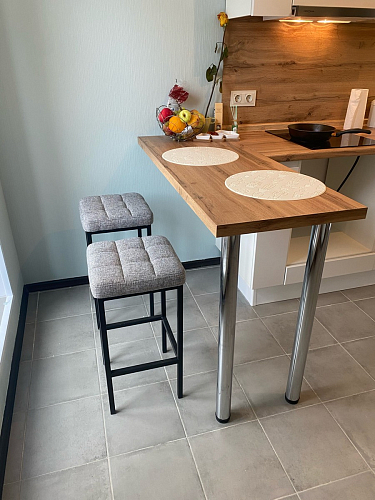 Барный стул Лофт микровелюр катания блэк / черный матовый фото покупателя 26