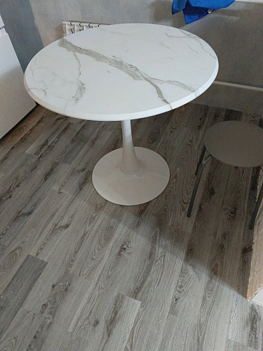 Стол Тулип 80х73 мрамор черный / белый фото покупателя 128