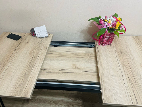 Стол раскладной Колон Лофт 120 32 мм дуб галифакс табако / черный матовый фото покупателя 53