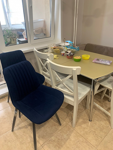 Стул на металлокаркасе Седа 360 К латте (velutto 08) / белый фото покупателя 73